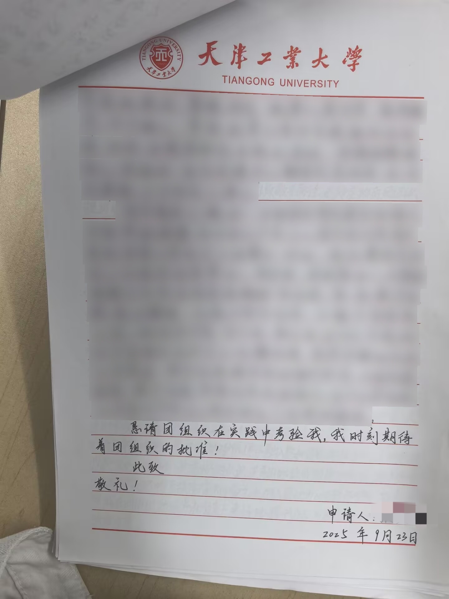 入团申请书示例（第 2 页）