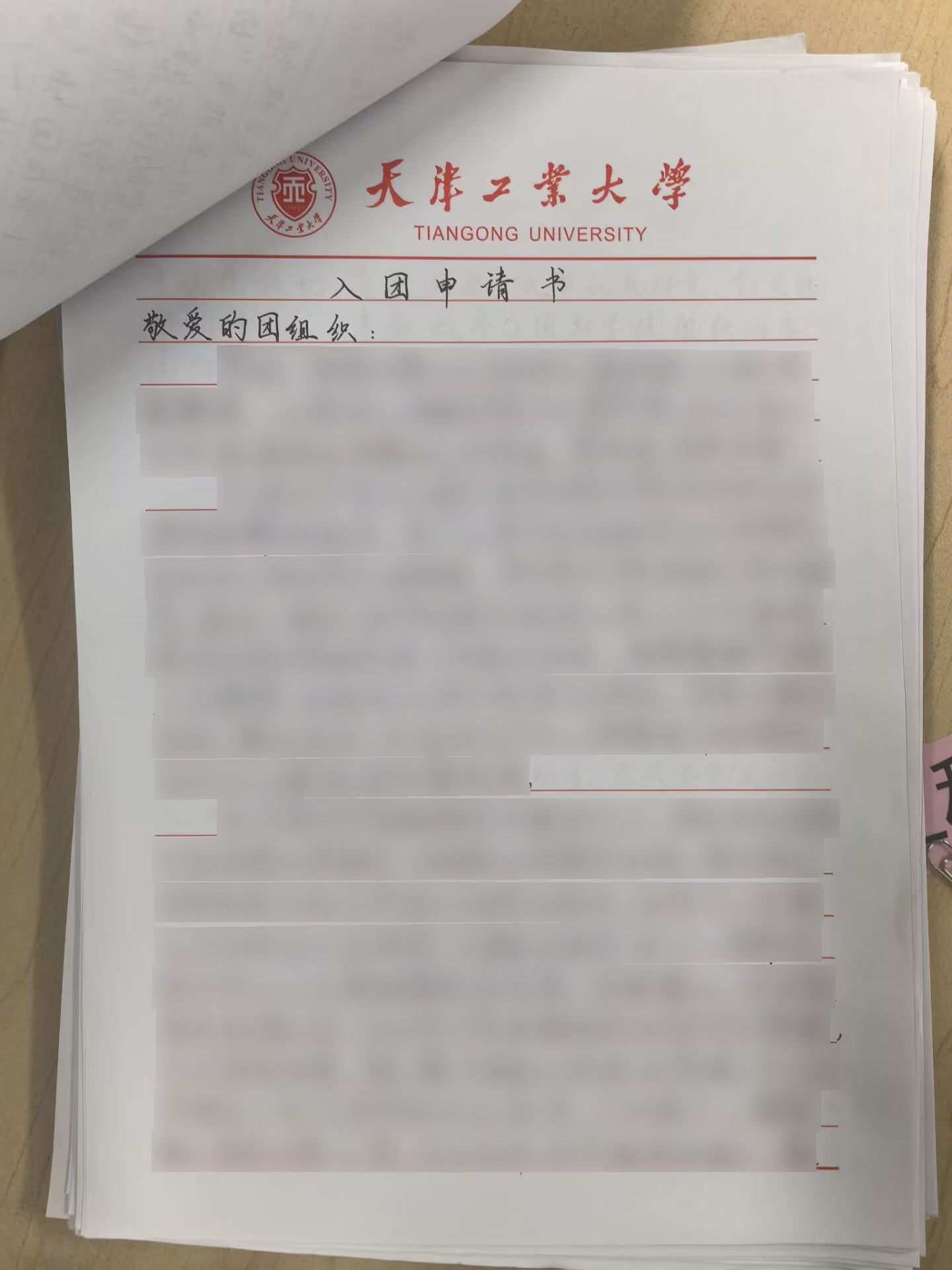 入团申请书示例(第 1 页)